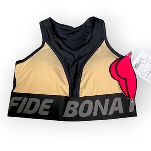 NWT Women's Bona Fide Bonafide Nude Tan Sports Bra Top - Size Medium
